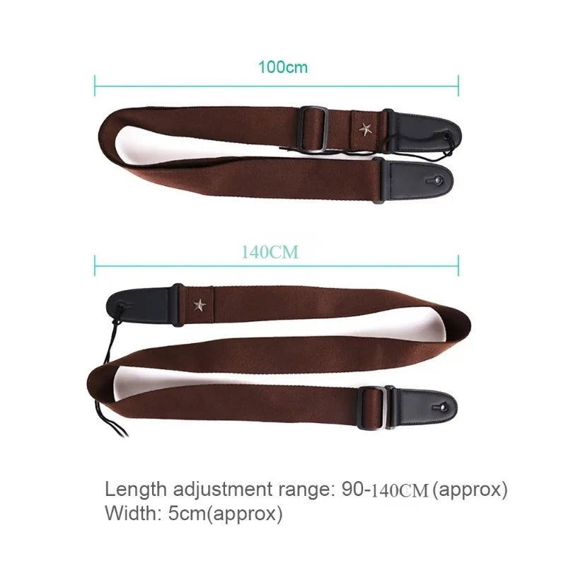 Premium Cotton & Leather Guitar Strap - Flyntera