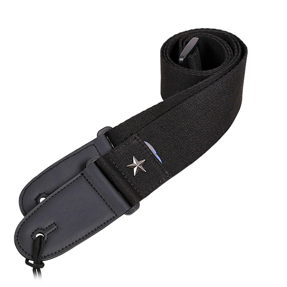 Premium Cotton & Leather Guitar Strap - Flyntera