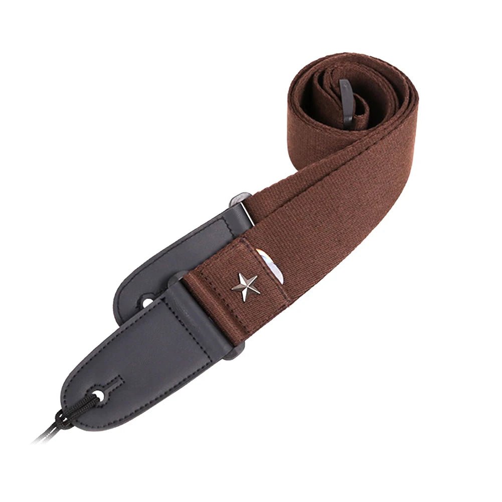 Premium Cotton & Leather Guitar Strap - Flyntera