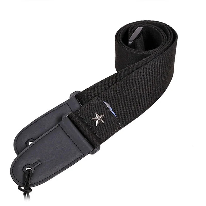 Premium Cotton & Leather Guitar Strap - Flyntera