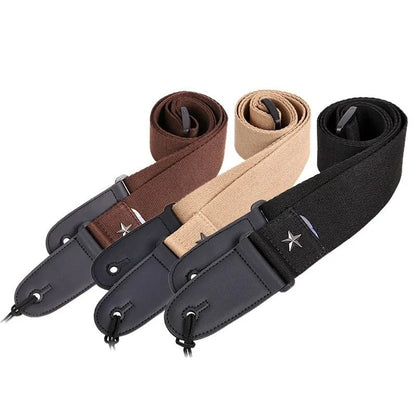 Premium Cotton & Leather Guitar Strap - Flyntera