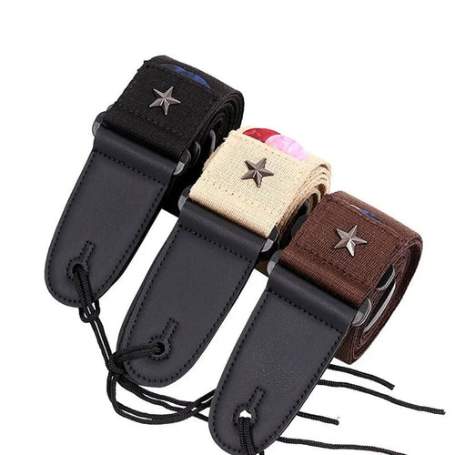 Premium Cotton & Leather Guitar Strap - Flyntera